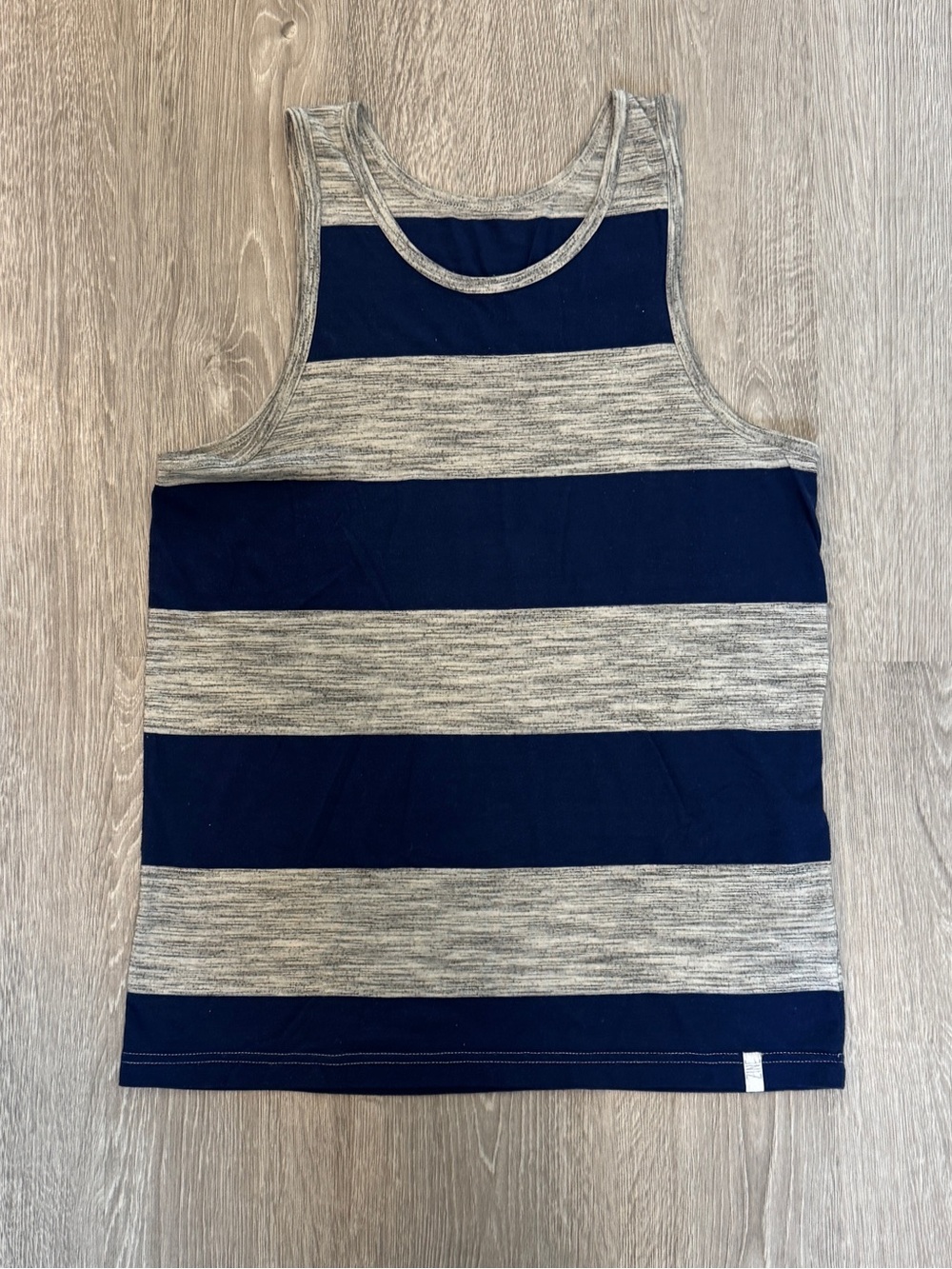 Pick 2 for $20. Zine Clothing Navy and Gray Striped Tank Top